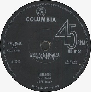 Becks Bolero Instrumental first recorded by Jeff Beck in 1966