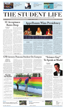 Front page of The Student Life (April 6, 2012) Front Page of The Student Life newspaper from April 6, 2012.png