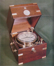 No.1 of the Limited edition of Mercer Marine chronometers to celebrate the Silver Jubilee of Queen Elizabeth II, 1977. Mercer jubilee chronometer.png