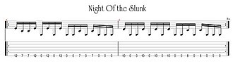 Main guitar riff of "Night Of the Slunk" Night Of the Slunk.jpg