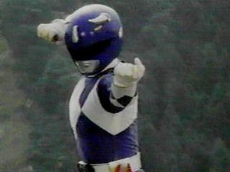 Billy as the Blue Power Ranger.