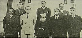 1930 Члены дискуссионной группы Wiley College и тренер Мелвин Б. Толсон
