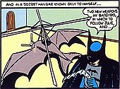 The Bat-gyro as it appeared in Detective Comics No. 31 (September 1939). Batplane 1939.jpg