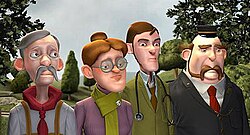 The Four Suspects (from Left to Right) The Miller, The Jeweler, The Doctor, and The Station Master. Blue Toad Murder Files - Episode 1 suspects.jpg