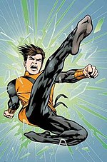 Post-Zero Hour Karate Kid.
Art by Alan Davis. KarateKidPZH.jpg