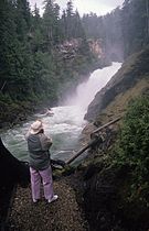 Rainbow Falls near east end of Azure Lake