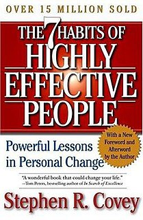 <i>The 7 Habits of Highly Effective People</i> A business and self-help book written by Stephen R. Covey