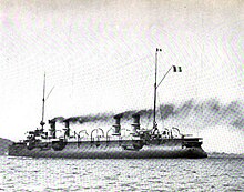 Guichen early in her career, c. 1899 French cruiser Guichen, c. 1899.jpg