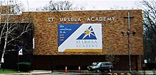 Students may be dropped off or picked up at the main entrance of the high school. St. Ursula Academy.jpg