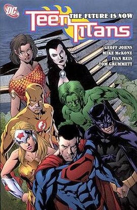 Cover of Teen Titans: The Future is Now (2005), trade paperback collected edition, art by Mike McKone.