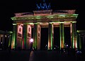 The Brandenburg Gate in Berlin, during the 2006 Festival of lights.