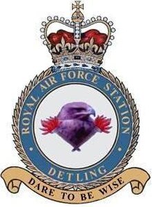 RAF Detling station badge, with motto: Dare to be wise