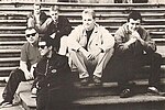 Promotional photograph of The Farm in 1992 <br>L to R: [[Ben Leach]], [[Carl Hunter]], [[Roy Boulter]], Keith Mullin (back row), Steve Grimes and [[Peter Hooton]] (front row)