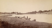 Photograph (1860) of the head works of the Ganges Canal in Haridwar taken by Samuel Bourne