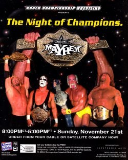 Promotional poster featuring Diamond Dallas Page, Sting, Hulk Hogan and Goldberg