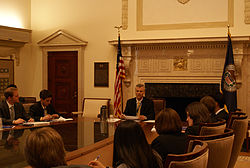 Federal Reserve Economist James A. Clouse speaking to students from The Washington Campus. James Clouse speaking to MBA Students from The Washington Campus.jpg