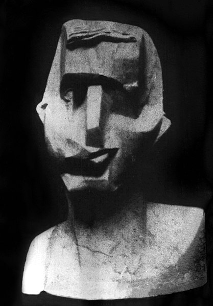 File:Joseph Csaky, Head (Portrait d'homme), 1913, Plaster lost or destroyed, Published in Montjolie, March 1914.jpg