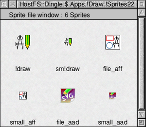 RISC OS: Contents of !Draw's !Sprites22 file RISC OS Application Directory - !Draw Sprites.png