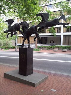 <i>Running Horses</i> Sculpture in Portland, Oregon