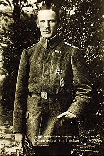 Wilhelm Frickart World War I flying ace