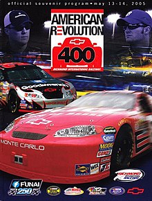 A capa do programa 2005 Chevy American Revolution 400.