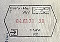 Exit stamp at Fa'a'ā International Airport in French Polynesia