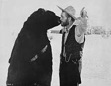 Медведь Бруно и Пол Ньюман в фильме «Жизнь и времена судьи Роя Бина» (1972) .jpg