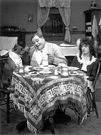 Scene from Fatty and Mabel Adrift, the one used in graphic form on the film's theatrical poster Fatty and Mabel Adrift.jpg