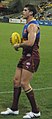 Brisbane half-forward Jonathan Brown after taking a mark against Essendon in Round 6, 2009 at the Gabba.