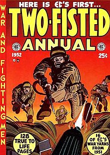 Two-Fisted Annual (1952). Cover art by Harvey Kurtzman. Twofistedannual52.jpg