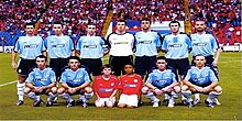 Shelbourne team before their game with FC Steaua București in the 2005–06 UEFA Champions League qualifying rounds.