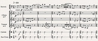 Excerpt from Renard (1916), showing the constant meter changes prevalent in much of Stravinsky's Russian period music (Source: Wikimedia)