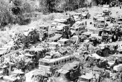 Chaos descended on Route 7 as South Vietnamese soldiers and civilians attempted to evacuate from the Central Highlands Central Highlands Evacuation.gif