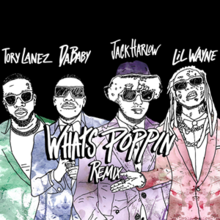 Jack Harlow featuring DaBaby, Tory Lanez and Lil Wayne - Whats Poppin (Remix).png