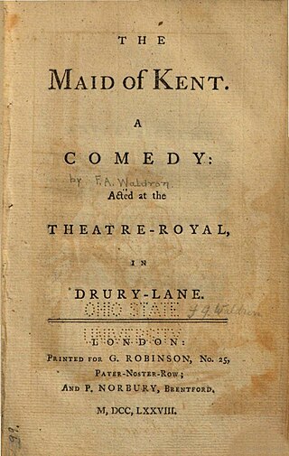 <i>The Maid of Kent</i> 1773 play