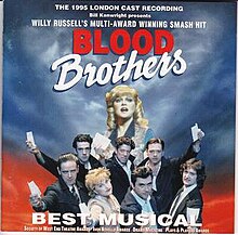 Blood Brothers - 1995 yildagi London Cast Recording, album cover.jpg
