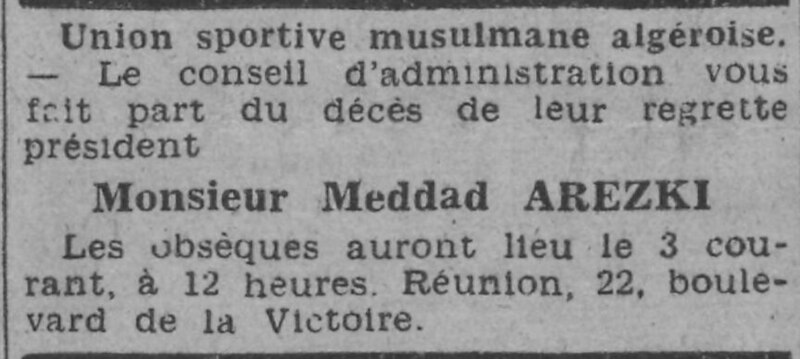 File:La mort du président du club Arezki Meddad sur L'Echo d'Alger.jpg