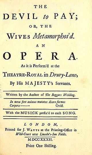 <i>The Devil to Pay</i> (opera) 1731 ballad opera