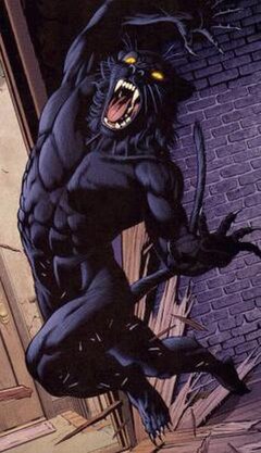 Bronson as a "were-panther", art by Dale Eaglesham.