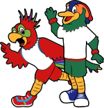 Lorita (left) and Pato (right), the mascots of the games 1999 Pan American Games Mascots.svg