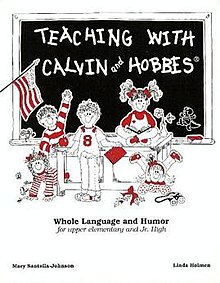 Teaching with Calvin and Hobbes 1993 Linda Holmen Mary Santella-Johnson Bill Watterson textbook cover by Jan Roebken.jpg