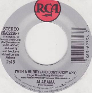 <span class="mw-page-title-main">I'm in a Hurry (And Don't Know Why)</span> 1992 single by Alabama