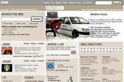 BBCi website navbar, 2004