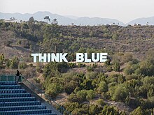 The "Think Blue" sign, modeled after the famous Hollywood Sign, has evolved into one of the team's slogans. ThinkBlue.jpg