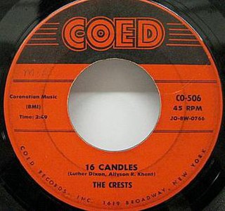 16 Candles (song) 1958 single by The Crests