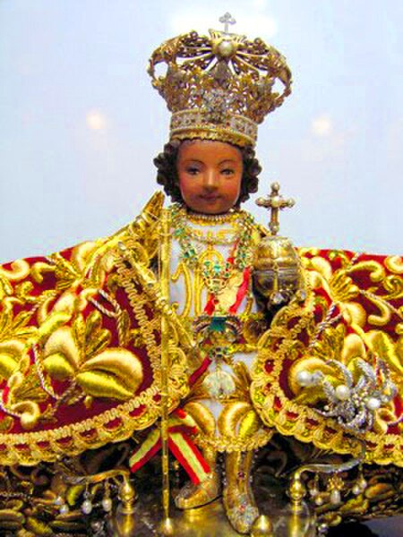 The Santo Niño de Cebú, the oldest Christian artifact in the Philippines. In 1521, Ferdinand Magellan gave this statue to a Cebuano chieftain that con