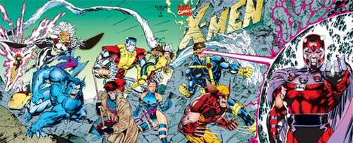 The tetraptych cover of X-Men (vol. 2) #1 (October 1991). Art by Jim Lee and Scott Williams