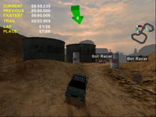 The player driving a Toyota Tacoma Xtracab V6 during a race at Black Gold. 4x4 Evo capture.png