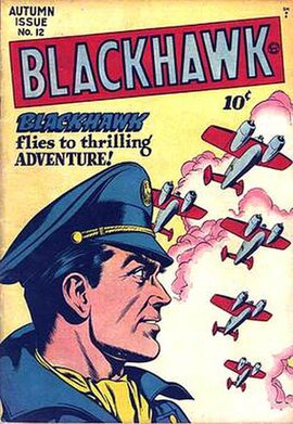 Blackhawk #12 (Autumn 1946), cover art by Al Bryant.