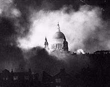 The iconic St Paul's Survives taken on 29 December 1940 of St Paul's during the Blitz Stpaulsblitz.jpg